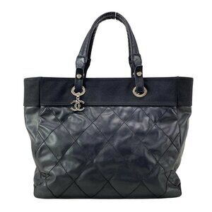 CHANEL Paris Biarritz Tote MM - Black Tote Bag 952-071125